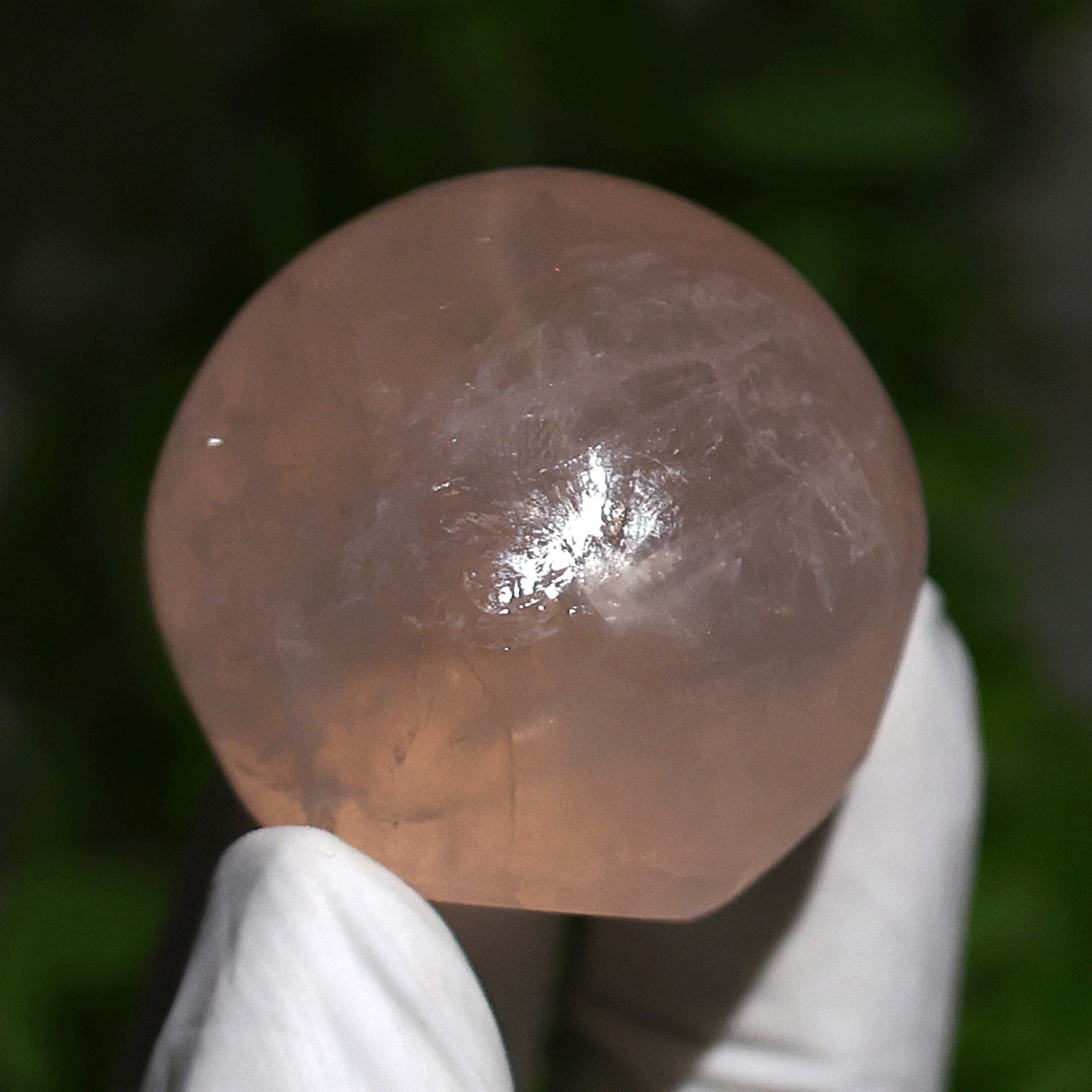 57g Gemmy Star Rose Quartz Palmstone—Celestial Love Stone— Six-Ray Star Asterism