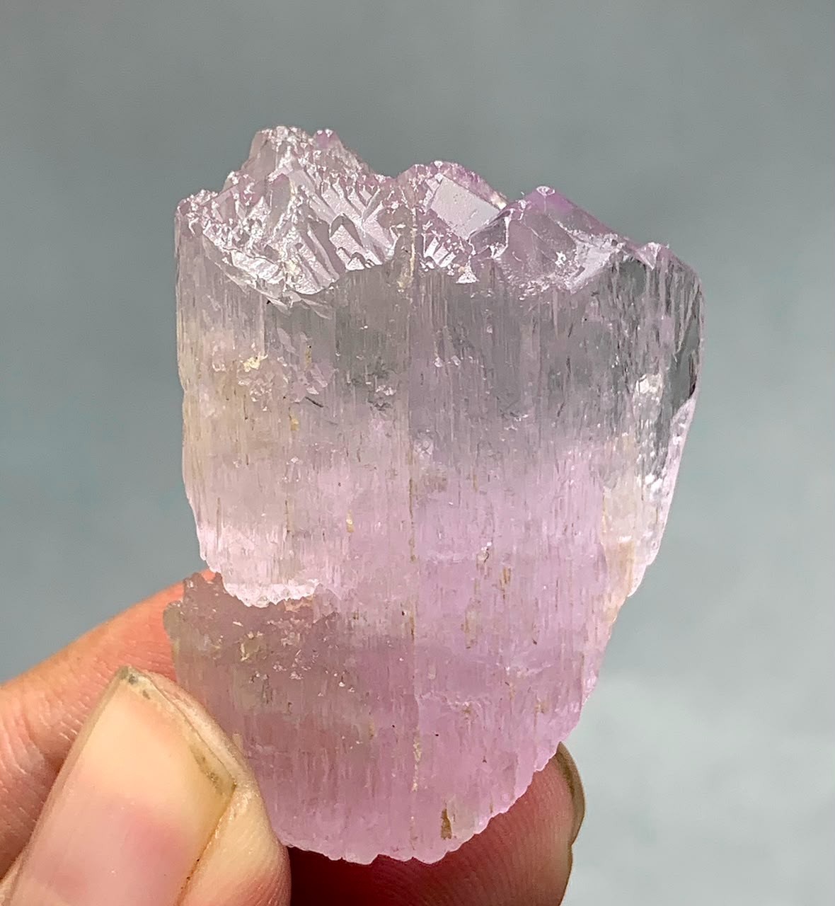 127 Carat Natural Etched Pink Kunzite Crystal From Afghanistan