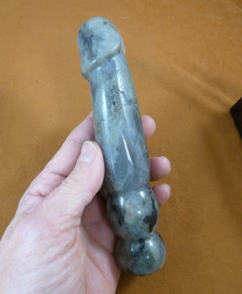 CL-PHA2 Natural labradorite Carved male Penis Sculpture Skull Reiki Healing Gift