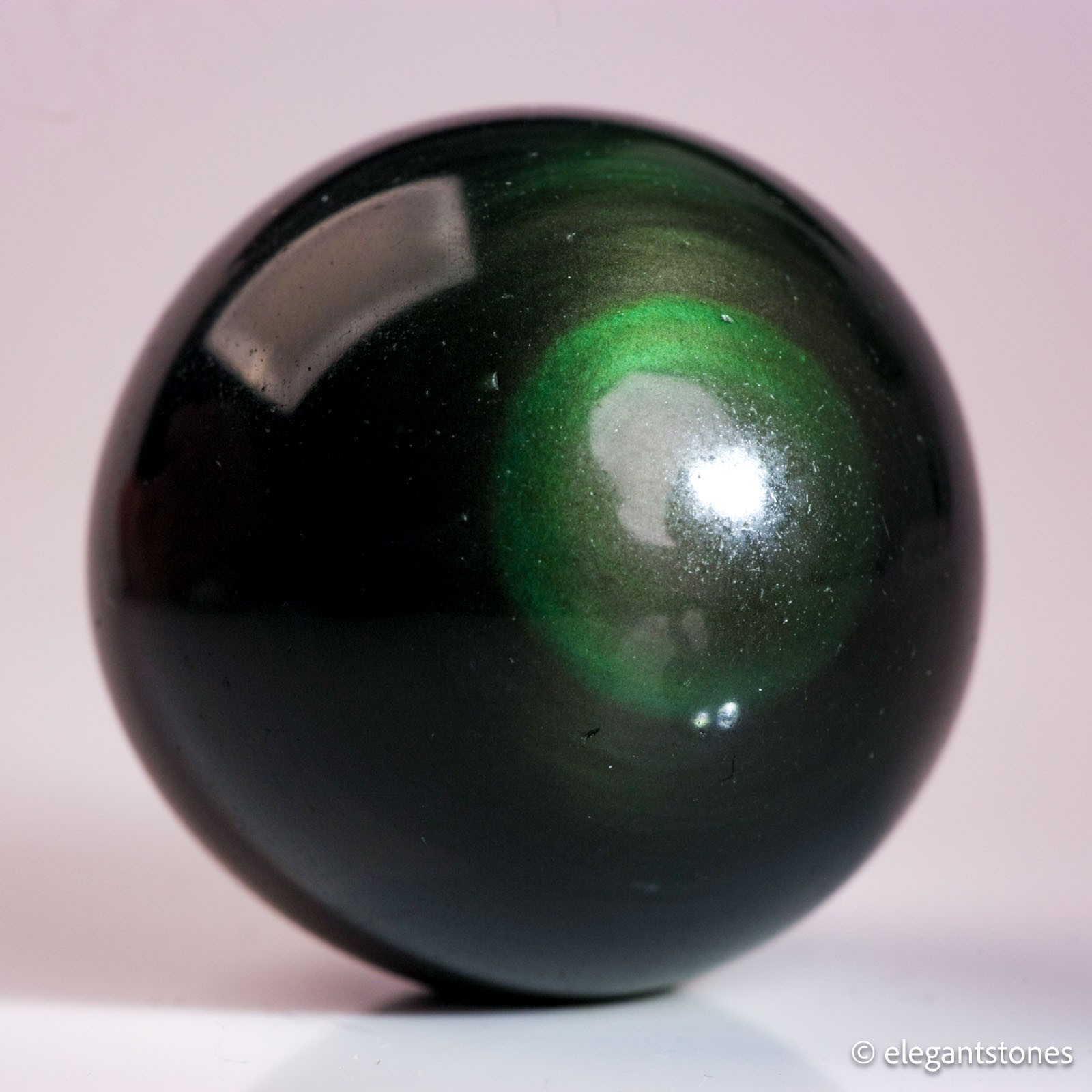 36g31mm Rainbow Obsidian Sphere Crystal Ball Natural Quartz Visible in Flash