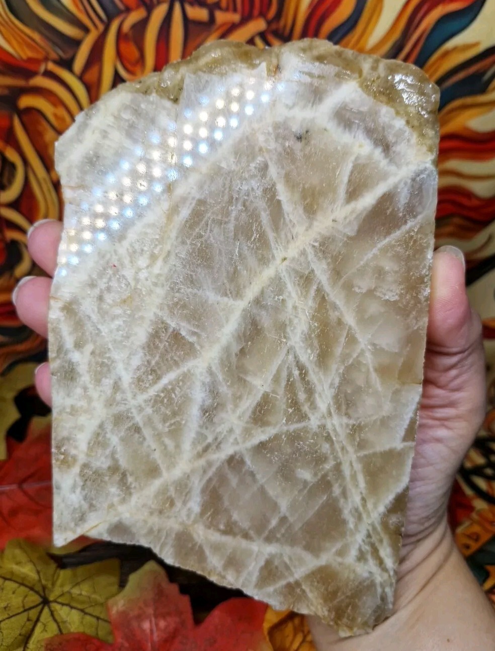 Stunning Moonstone Crystal Slab 170x110mm 460g – Display, Altar, Charging