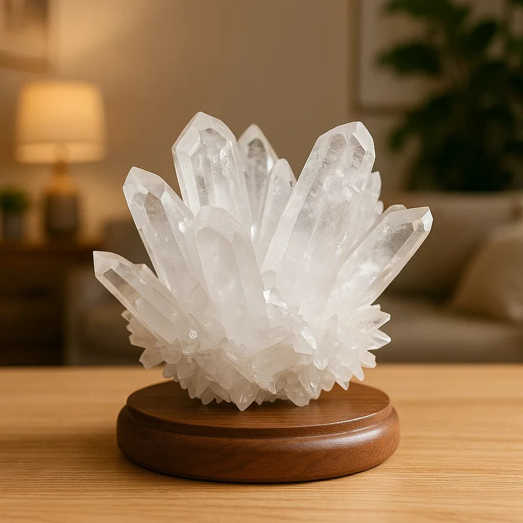 Natural Clear Quartz Cluster Crystal Healing Reiki Mineral Specimen Home Decor