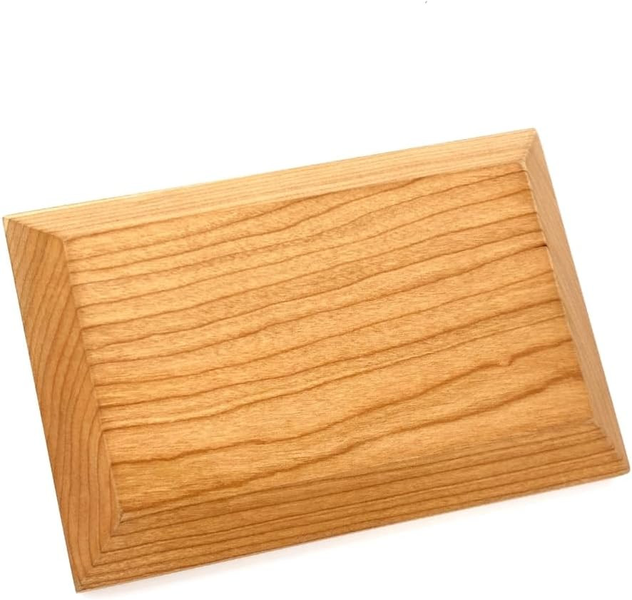 Solid Cherrywood Pedestal, Rectangular Wood Display Base with Bevel, Modern Farm