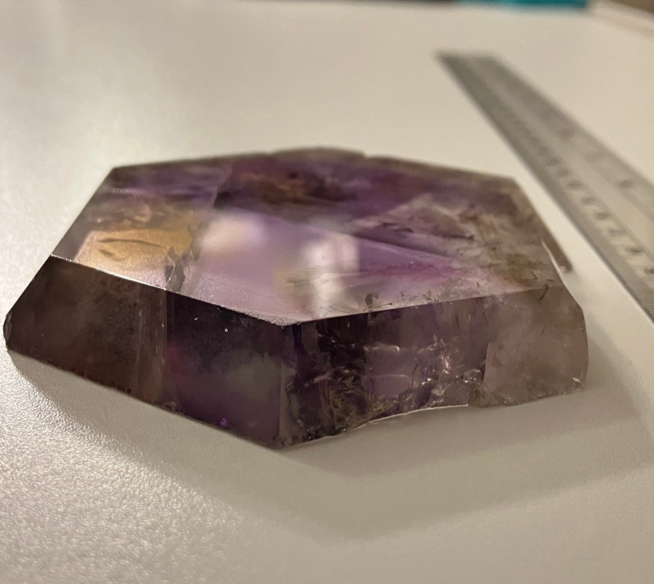 Excellent Polished Ametrine Slice from the Anay Mine Santa Cruz Bolivia 147g