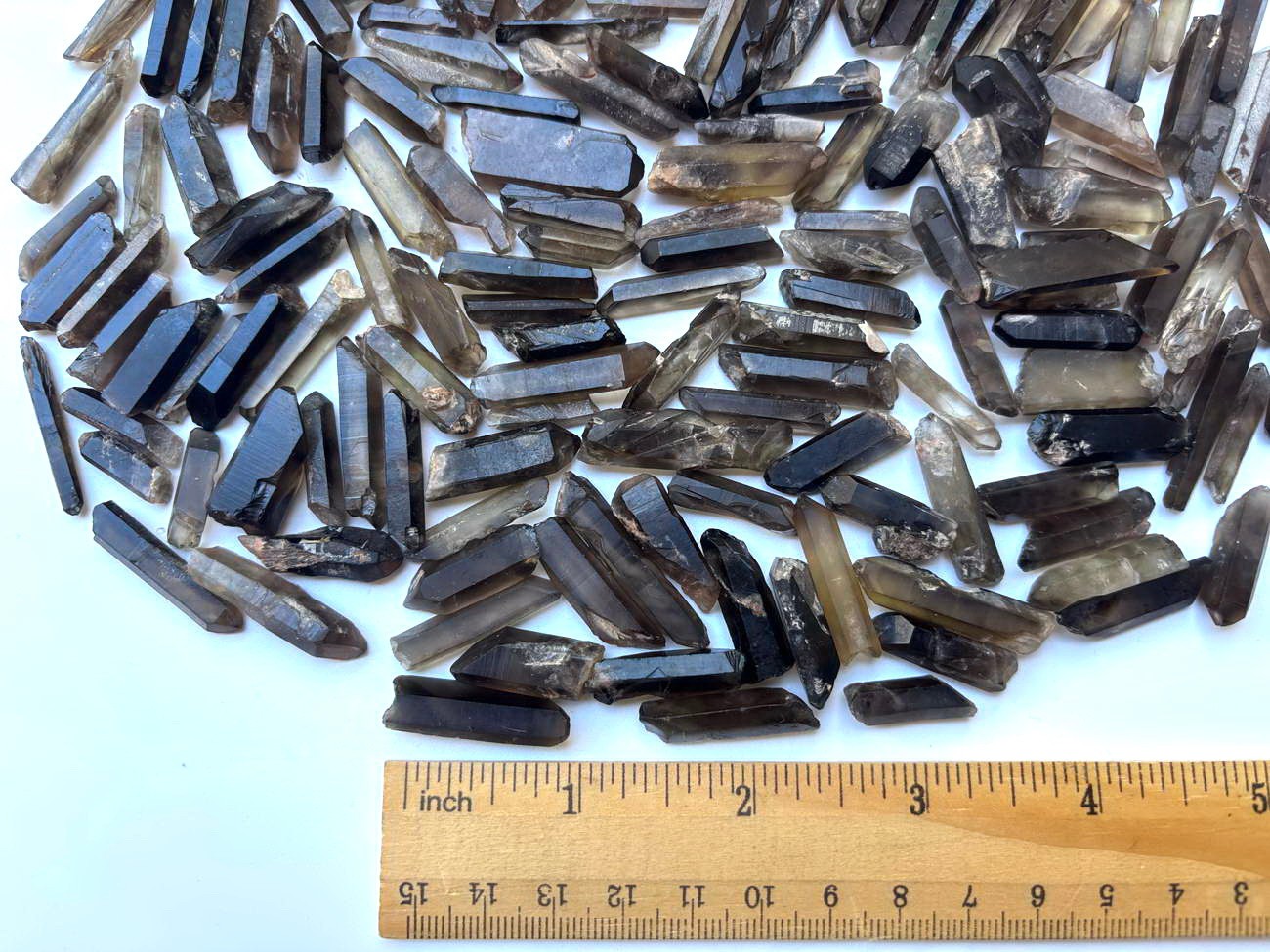 150pcs+ Tiny Matchstick Jewelry 1/2 lb Lemurian Smoky Quartz Crystal Point Wands