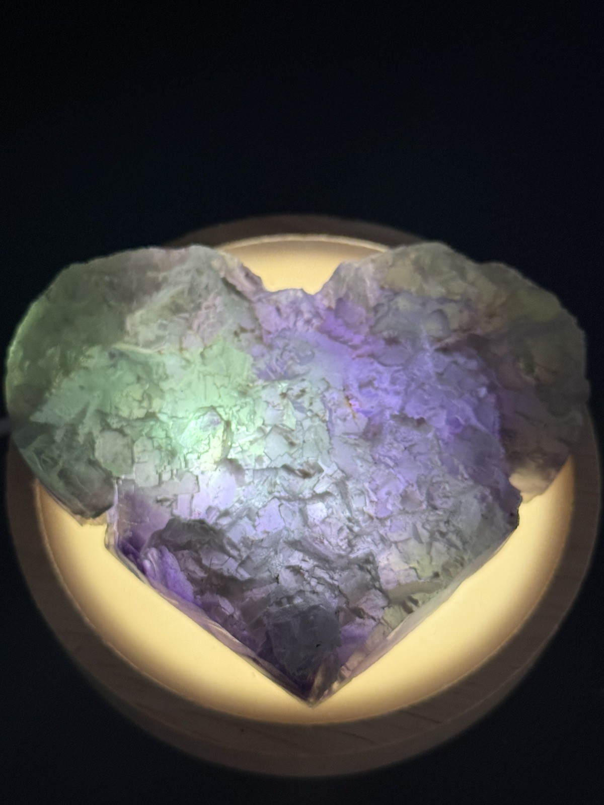Multi-Colored Natural Rough Faced Fluorite Heart Specimen! Minerals, Crystals!