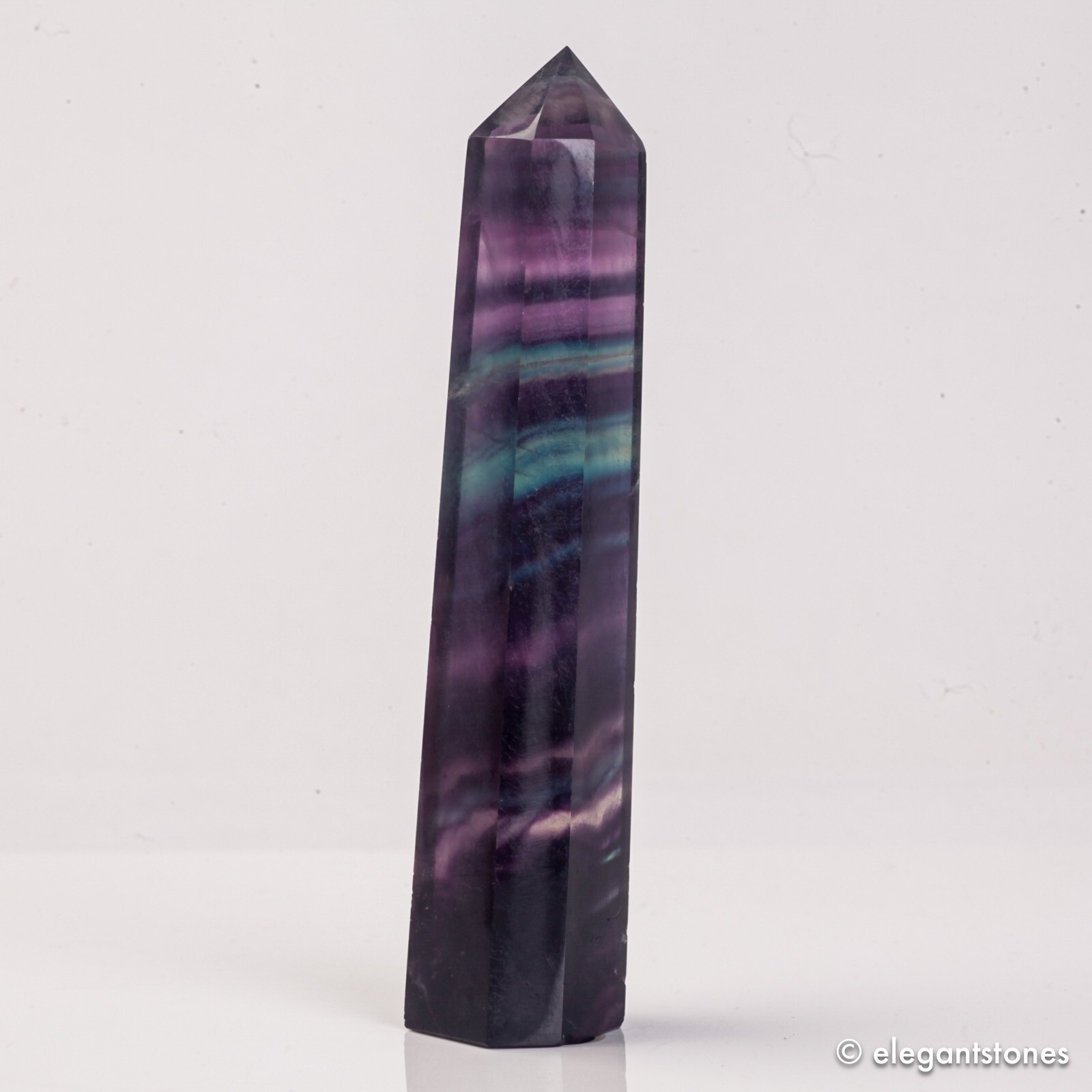 111g110mm Rainbow Fluorite Point Crystal Tower Natural Obelisk Healing Quartz
