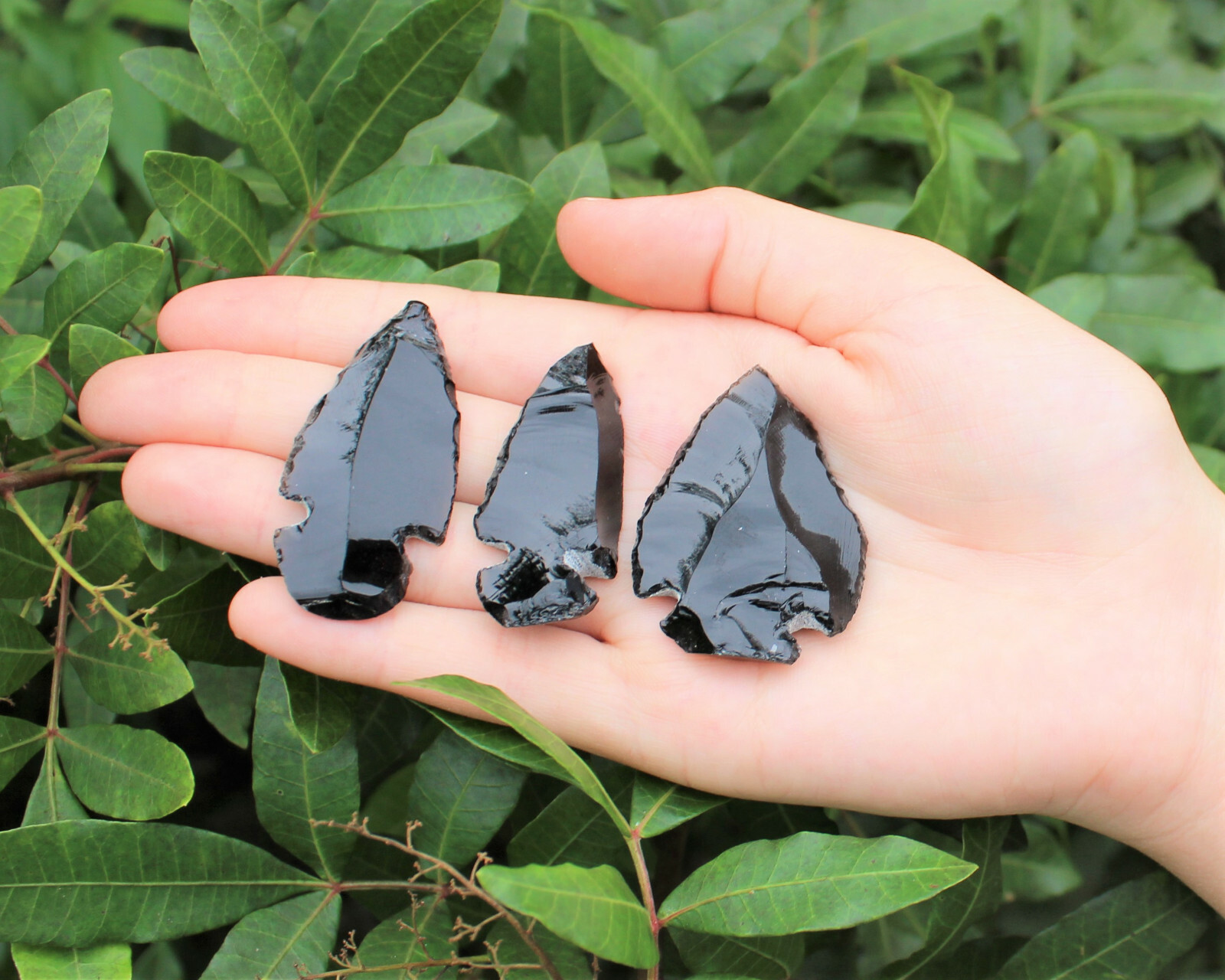 Black Obsidian Arrowheads, Black Obsidian Crystals, Obsidian Stone Arrowheads