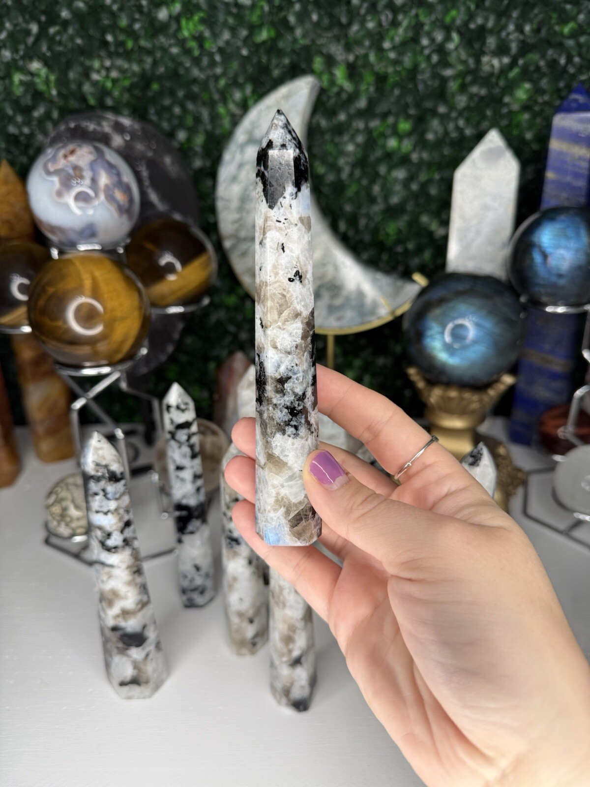 Rainbow Moonstone Towers | Crystal Towers, Flashy, Intuitively Chosen