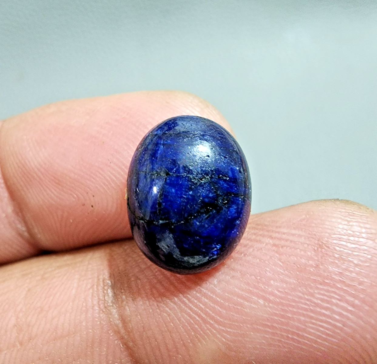 Premium 11.73 Ct Natural Blue Sapphire Oval Cabochon Gemstone – Deep Blue Shine