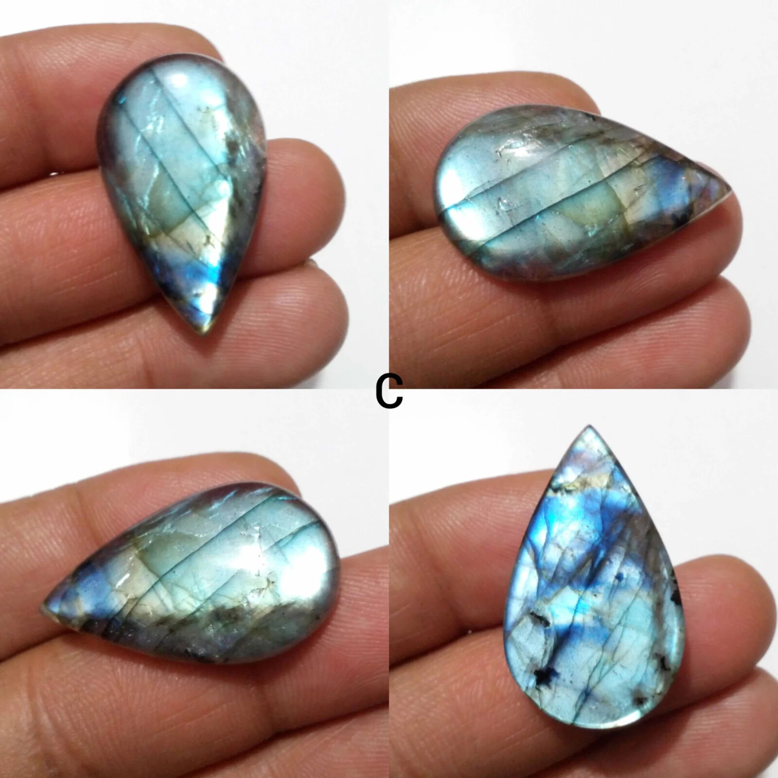 Top Quality Blue Fire Labradorite Pear Shape Loose Gemstone For Making Jewelry