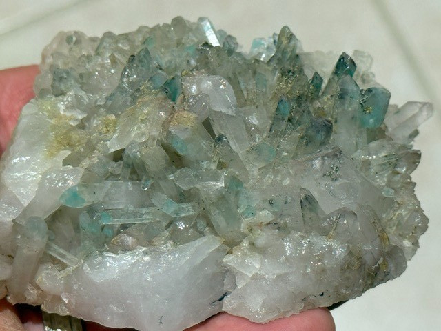 SEE VIDEO: RARE AJOITE INCLUDED QUARTZ CLUSTER, MESSINA MINE ,SOUTH AFRICA