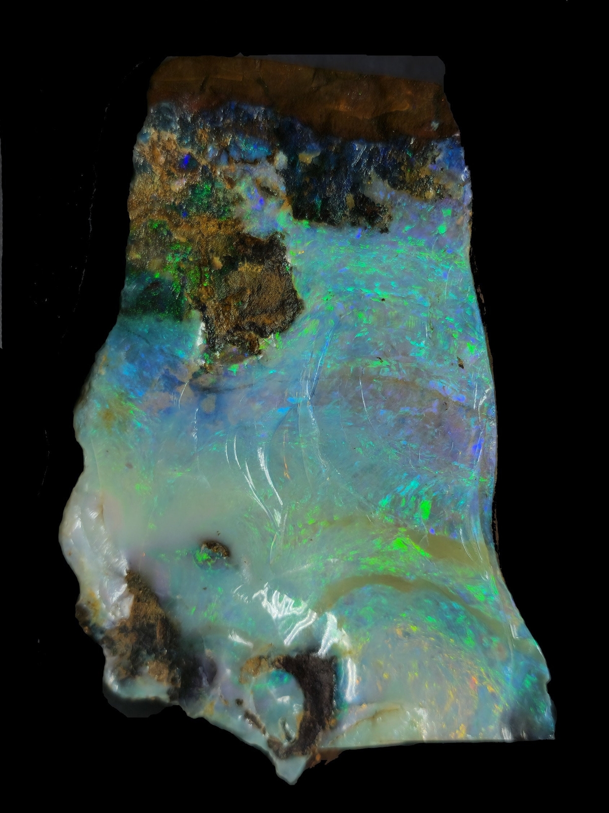54081.0 – Australian Rough Boulder Opal specimen with the whole side covered