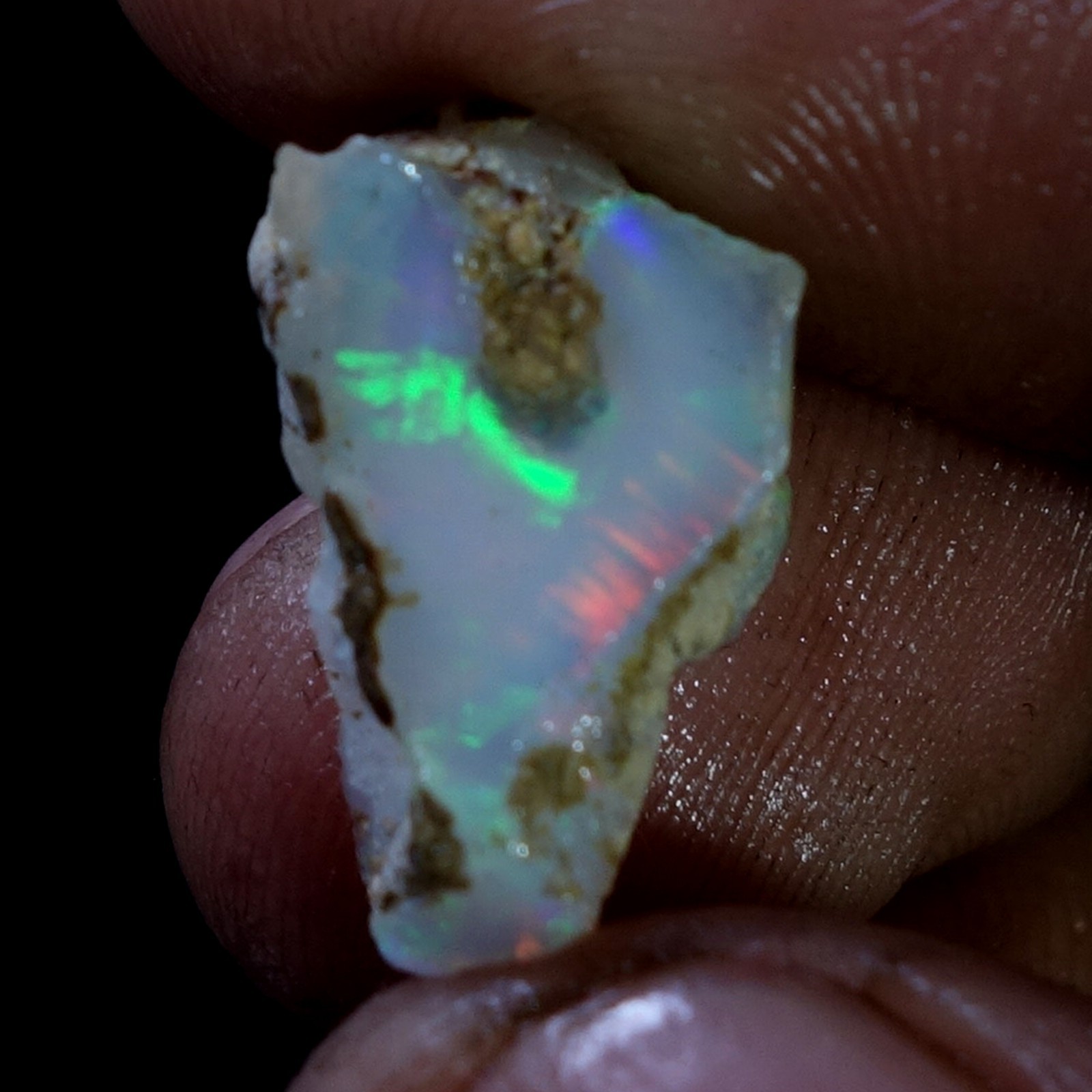 AA+ Ethiopian Dry Opal Rough Entreated Welo Opal Multi Fire Color Flash 07.70Cts