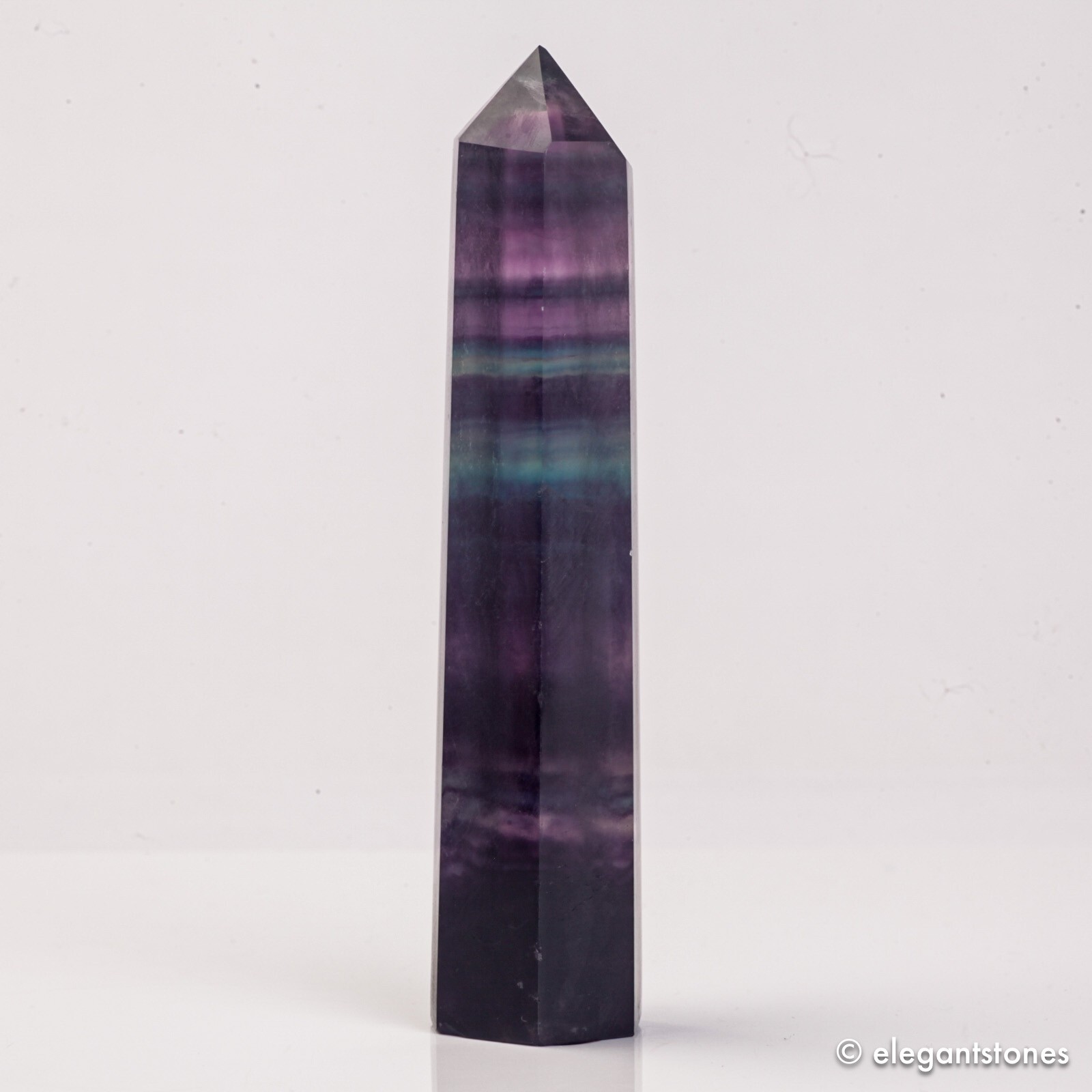 111g110mm Rainbow Fluorite Point Crystal Tower Natural Obelisk Healing Quartz