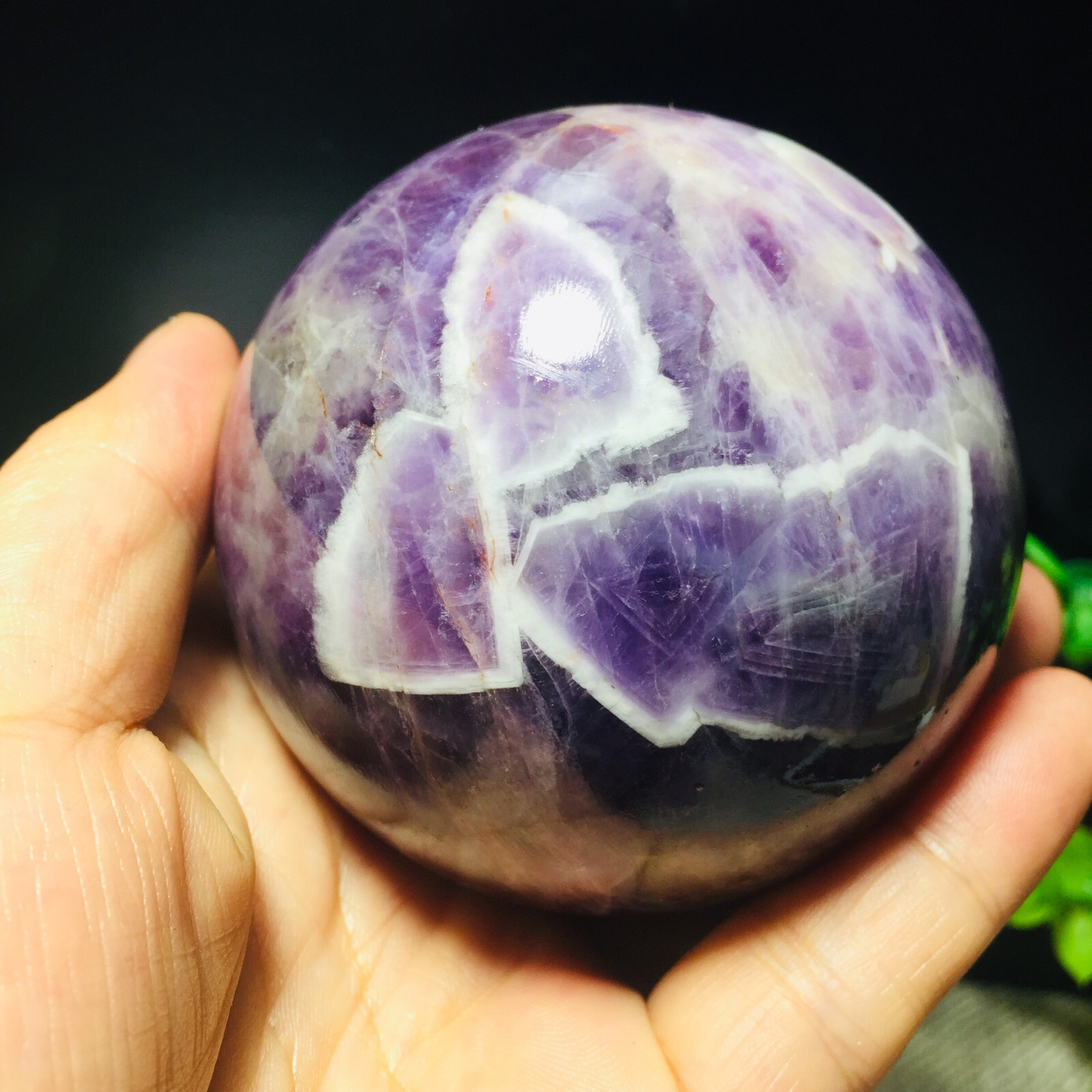 556g 73mm Natural Dreamy Amethyst ball quartz crystal sphere healing 214