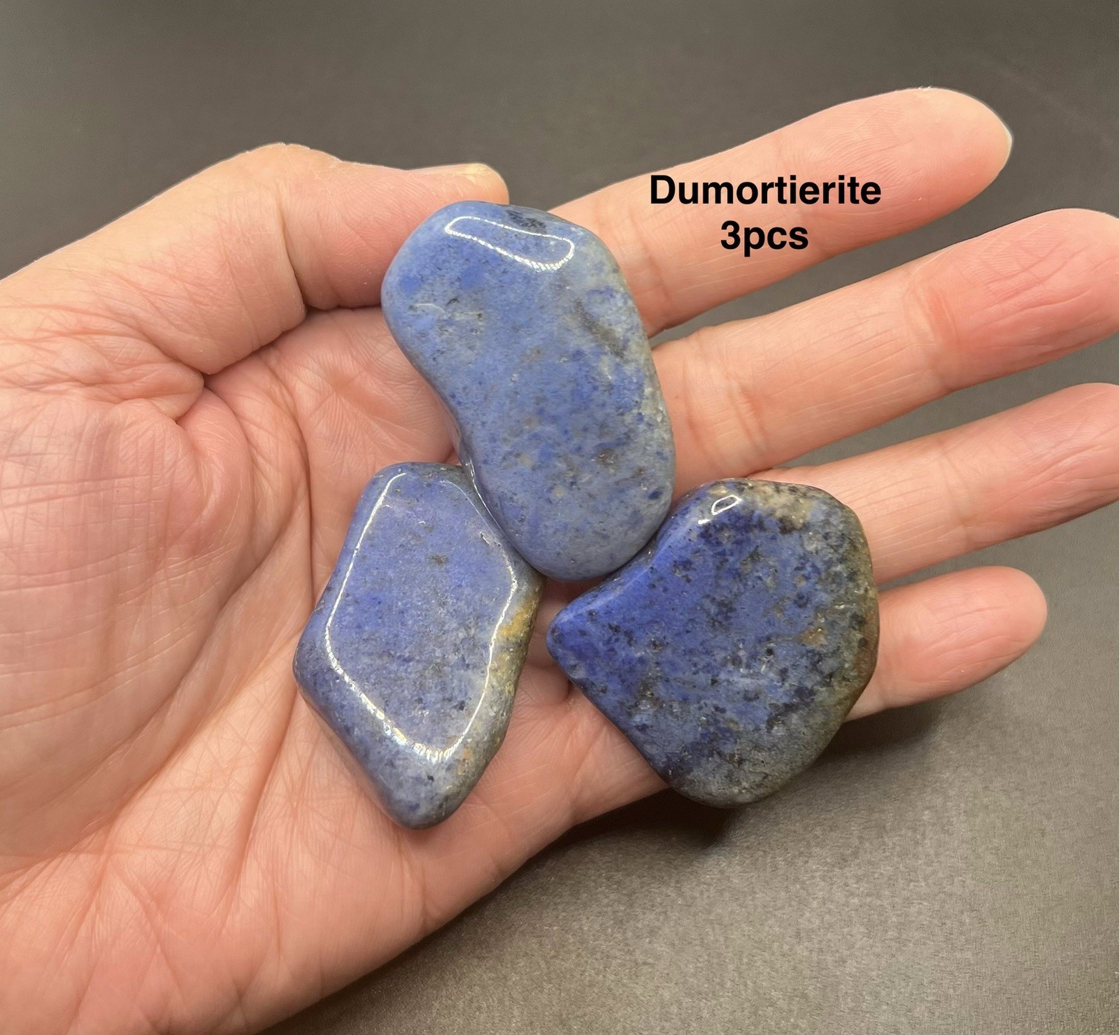 Dumortierite Genuine Stones from Mozambique 3pcs 91.4g Total