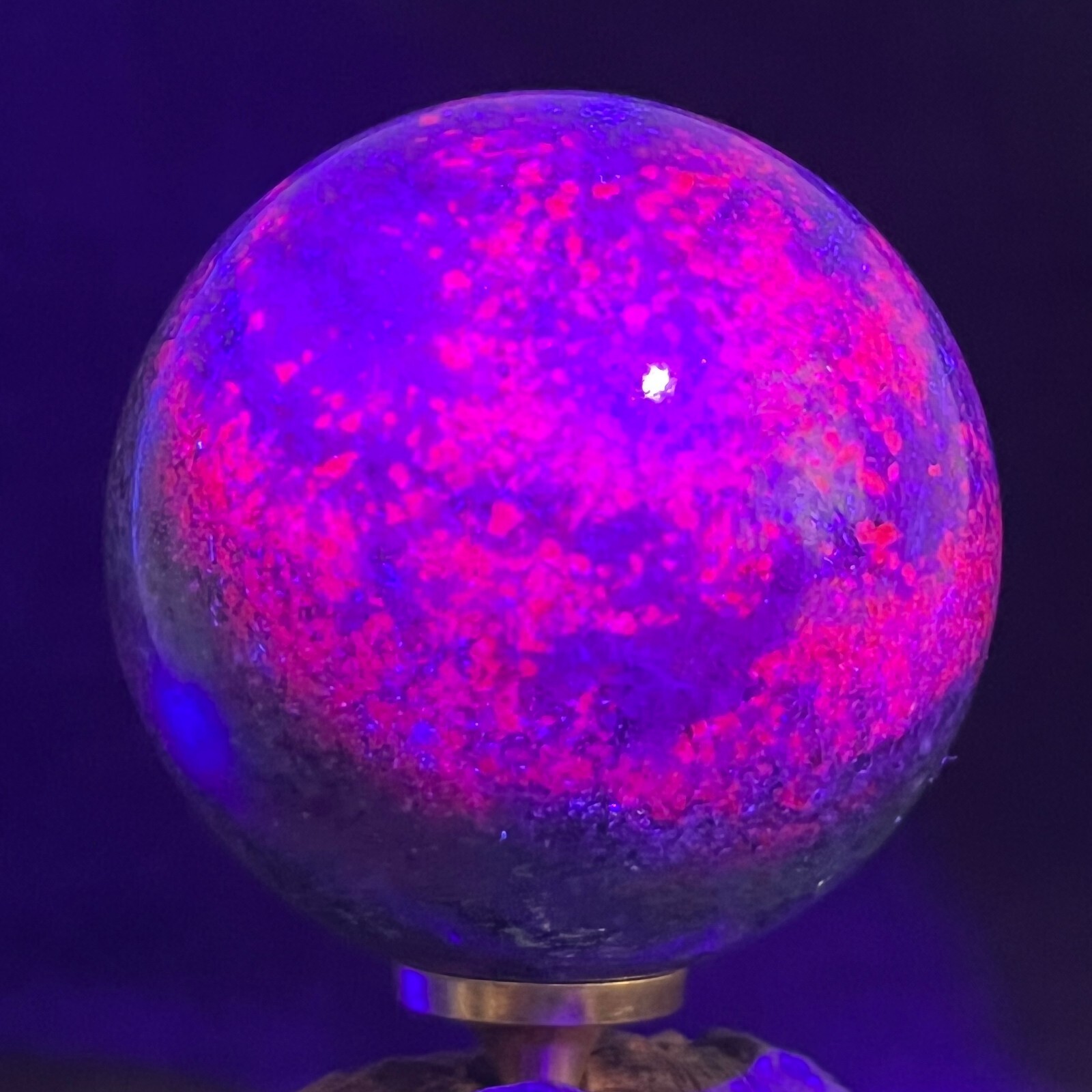 1pc Natural Red green blue zoisite Ball Quartz Crystal Sphere Reiki 327a