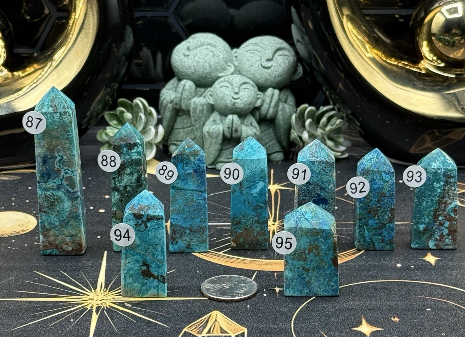 Natural Chrysocolla Small/mini Points Some hematite malachite Free shipping