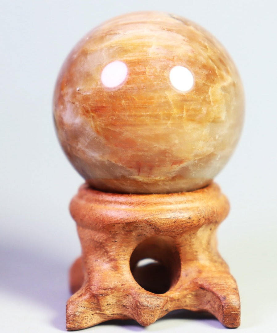 36mm Natural Polished Rutilated Quartz Crystal Sphere Ball Healing/Stand