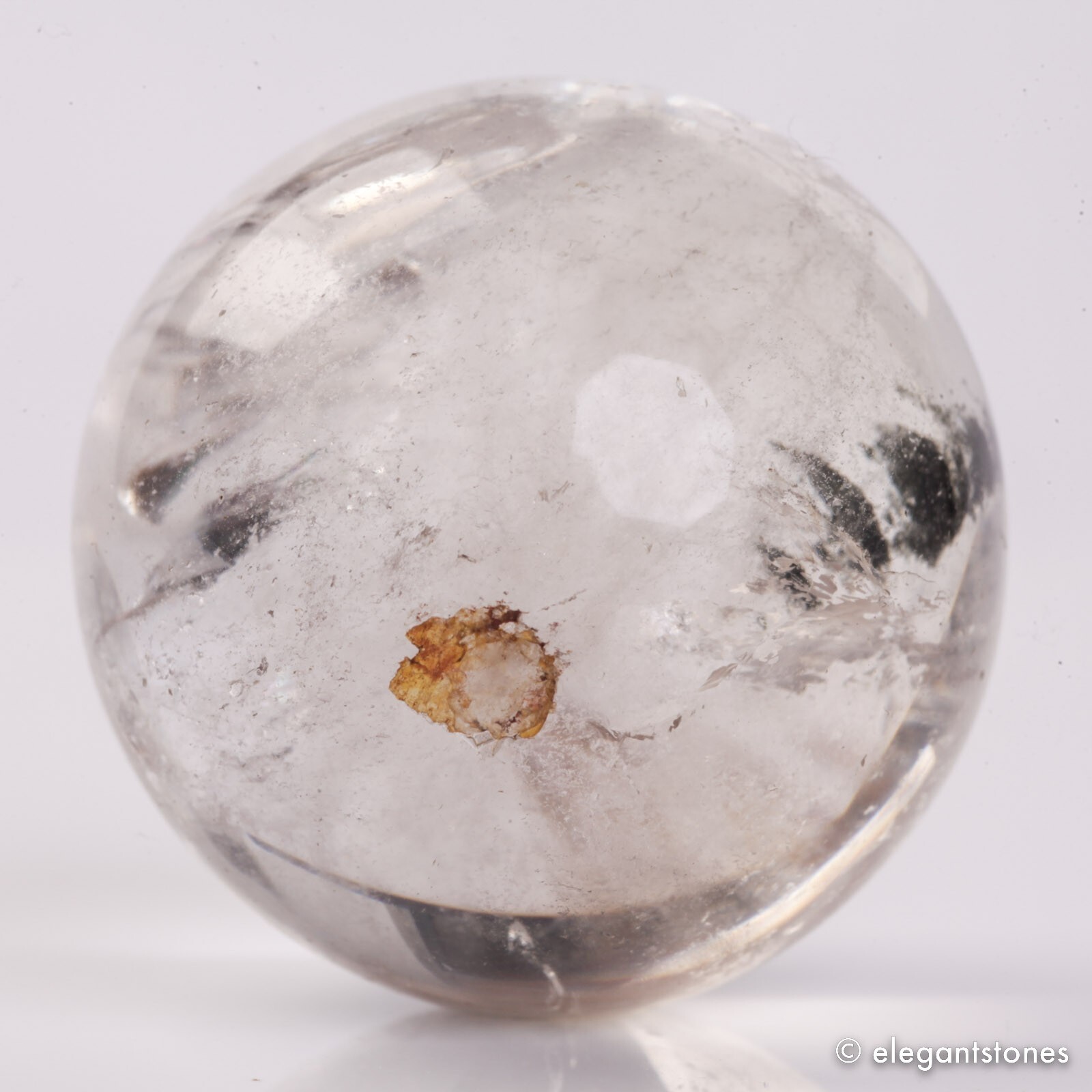 78g38mm Natural Garden/Phantom/Ghost/Lodolite Quartz Crystal Sphere Healing Ball