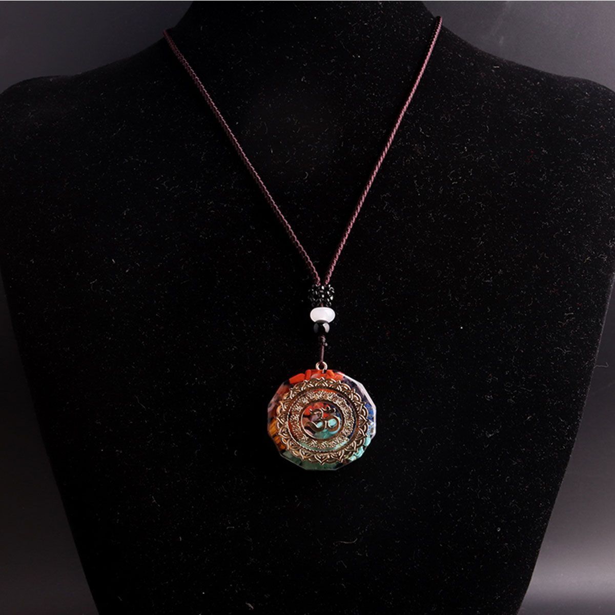 Amethyst Orgonite Pendant Natural Crystal Healing Chakra Energy Orgone Necklace