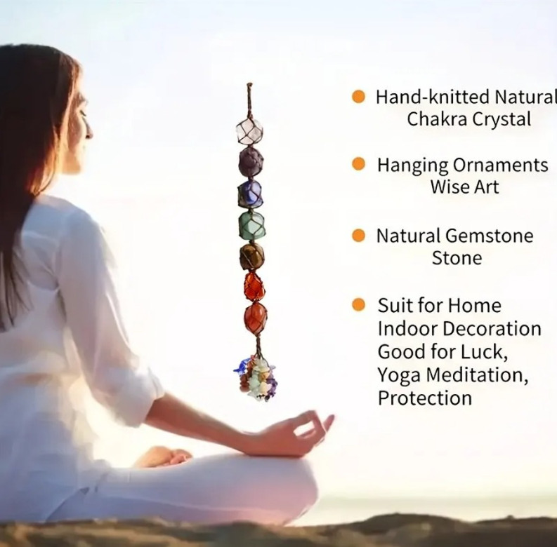 1pc Handmade 7 Chakra Healing Crystal Car & Home Window Charm Decoration – NEW