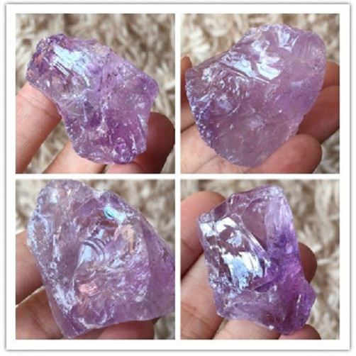 Natural Irregular Crystal Quartz Healing Fluorite Wand Stone Pink Gem