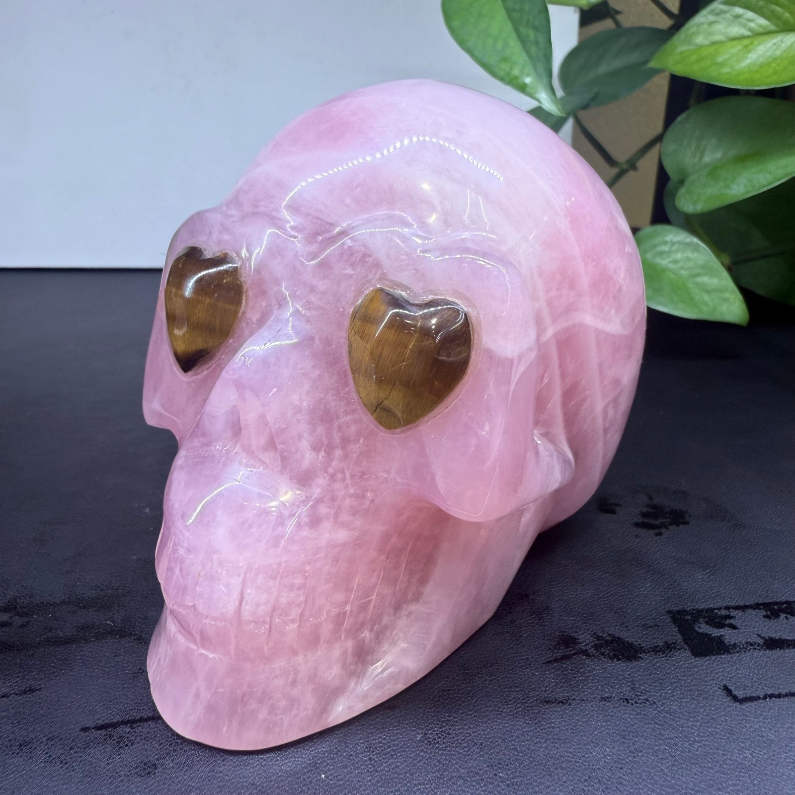 2.4LB Natural Powder crystal skull hand carved Quartz Crystal Reiki Healing