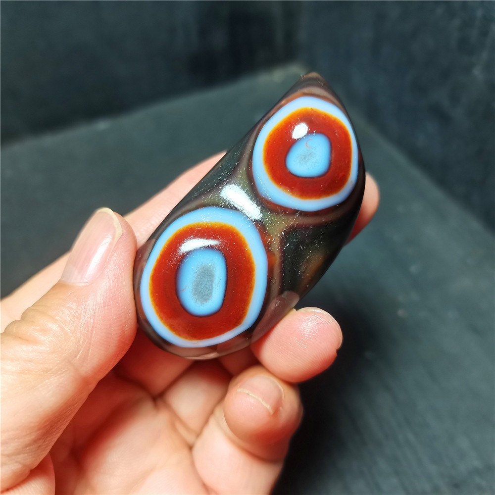 Rare 58.6G Natural Inner Mongolia Gobi Eye Agate Crystal Healing WYY4049