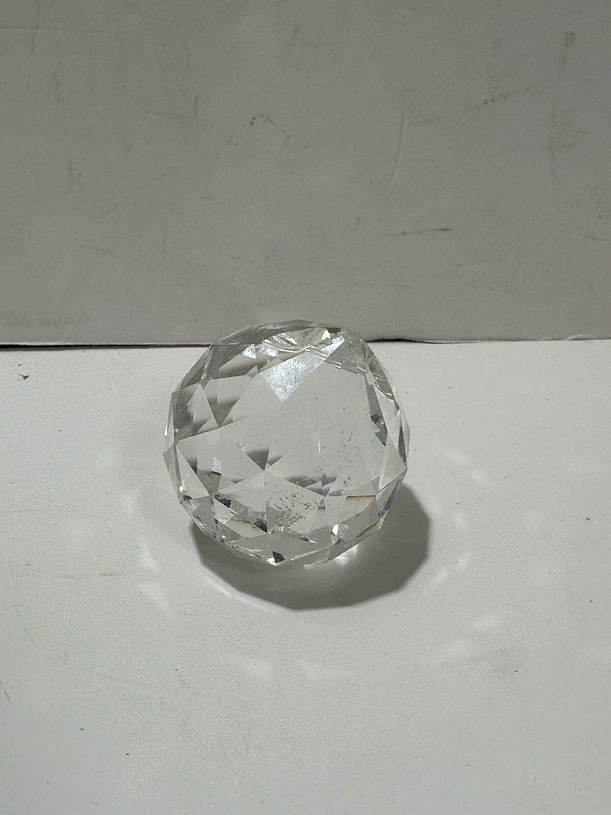 Hanging CRYSTAL BALL Clear Faceted Sphere Sun Catcher Rainbow Prism Ornament