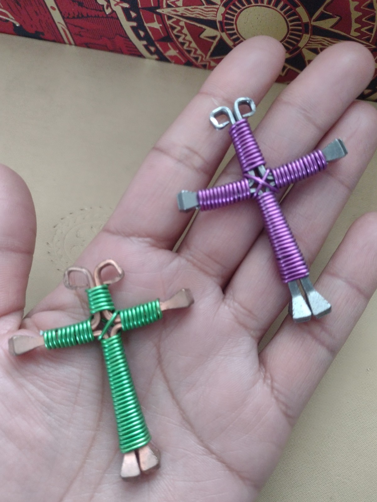 Horseshoe Nail Cross Pendant Lot 2 Pcs