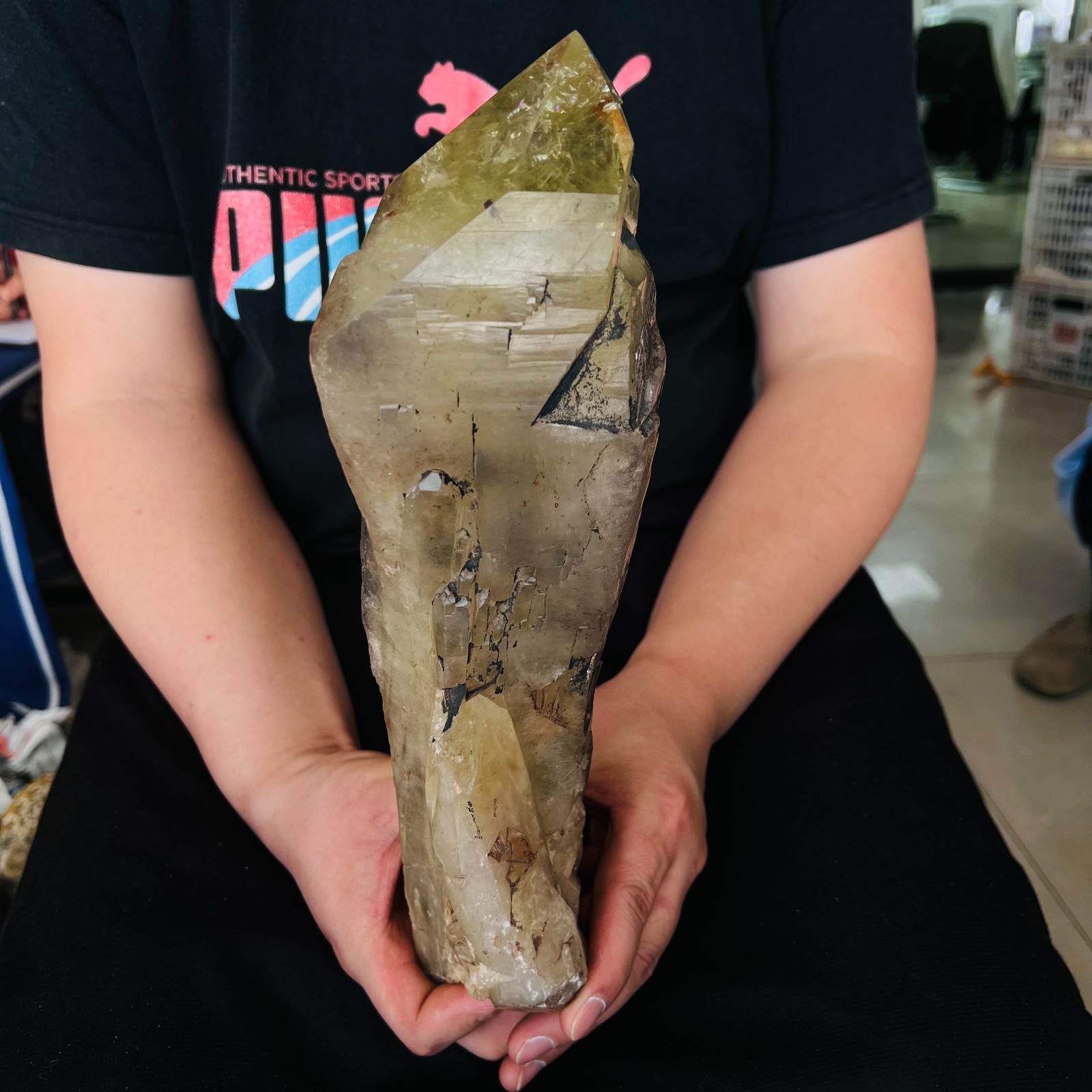 5.72LB Genuine Citrine Elestial Crystal – Untreated Raw Stone Healing Crystal