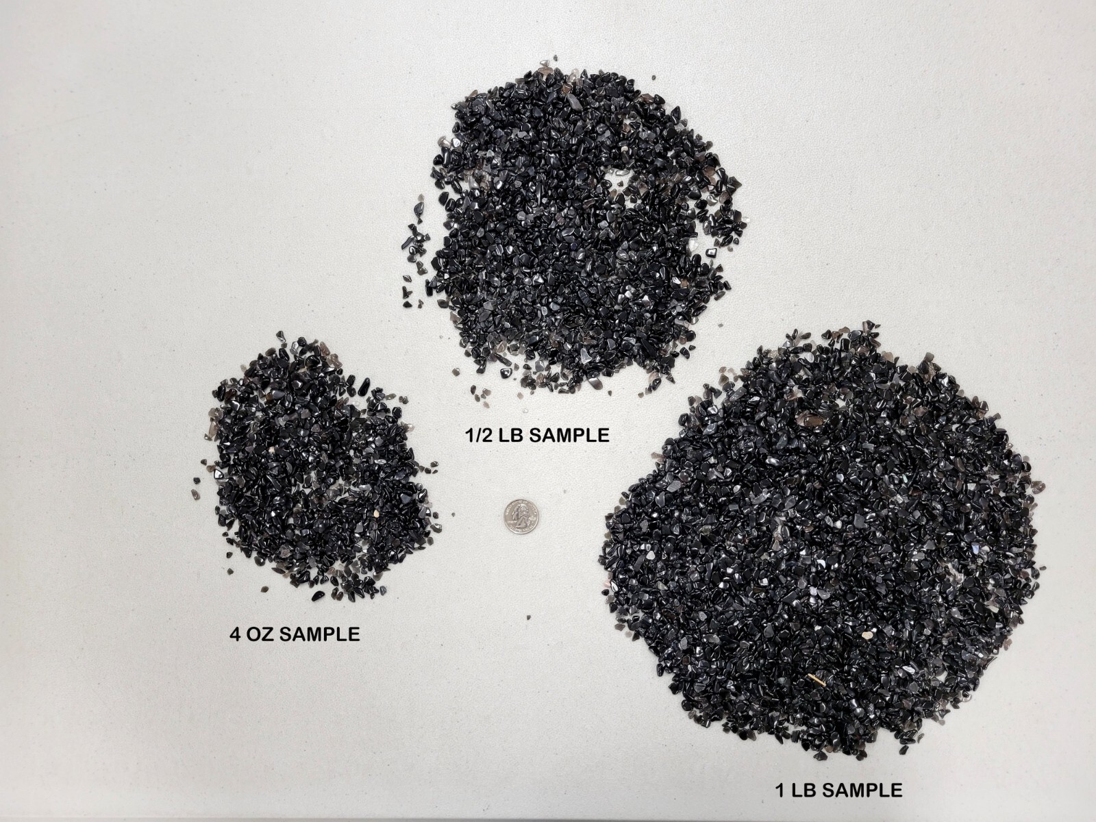 Tumbled Black Obsidian Crystal Tiny Chips Loose Gemstone Undrilled Beads Bulk