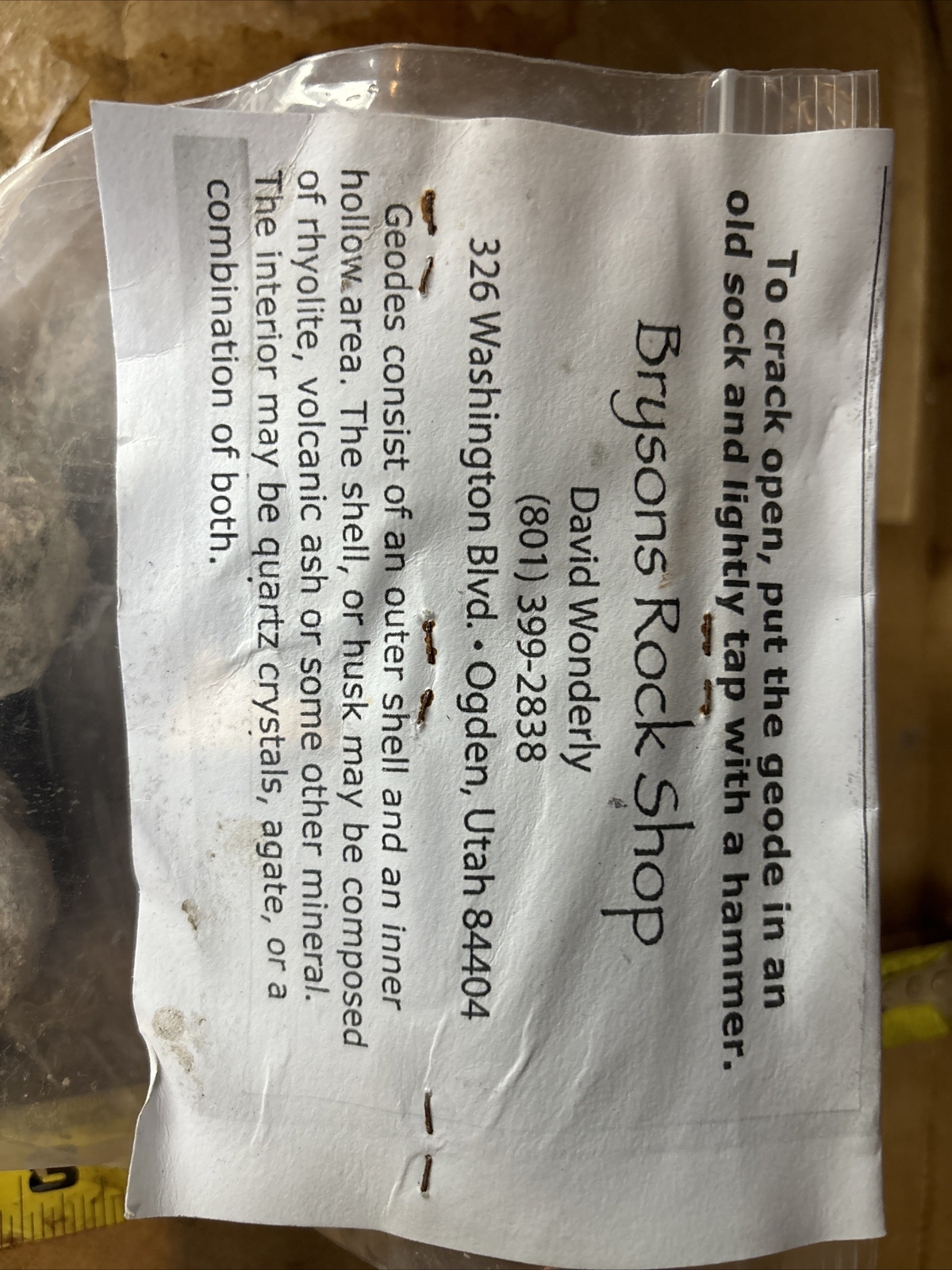 Bag of crack your own geodes three or four pieces one to 3 inches hollow