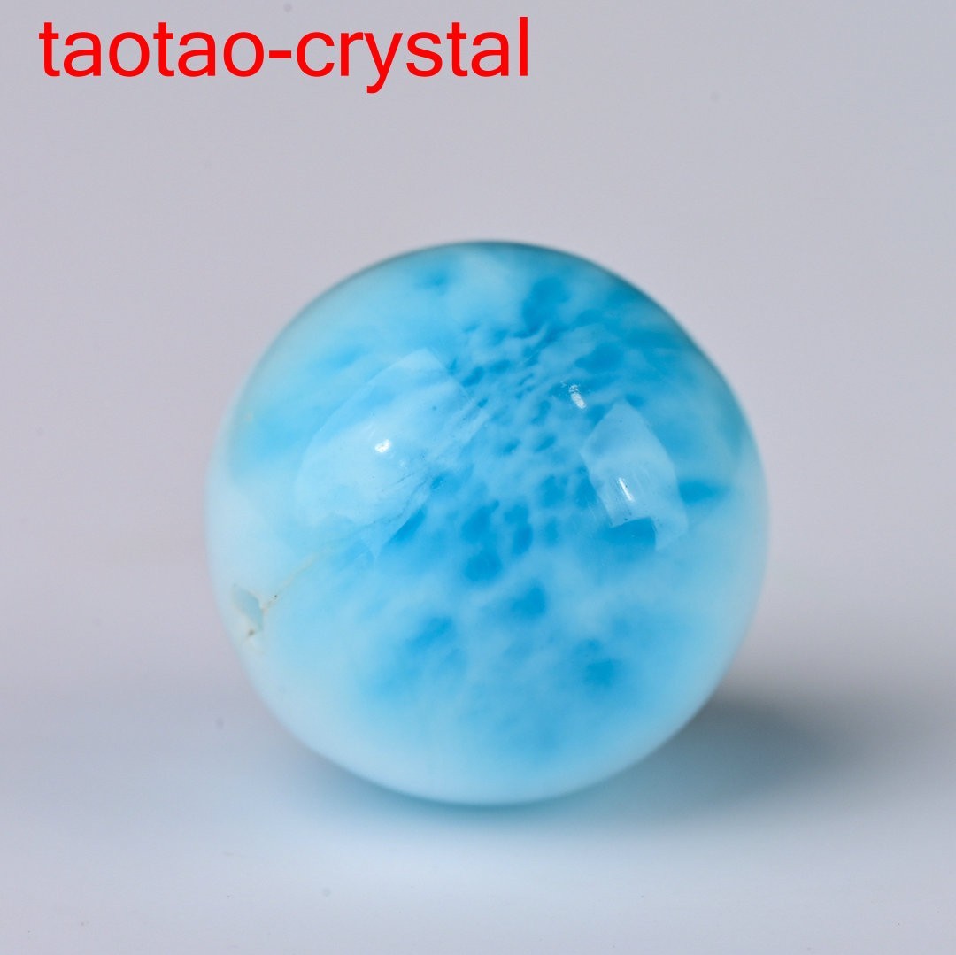 10.7mm Natural Larimar Gemstone Sphere Quartz Polished Ball Porose Reiki Energy