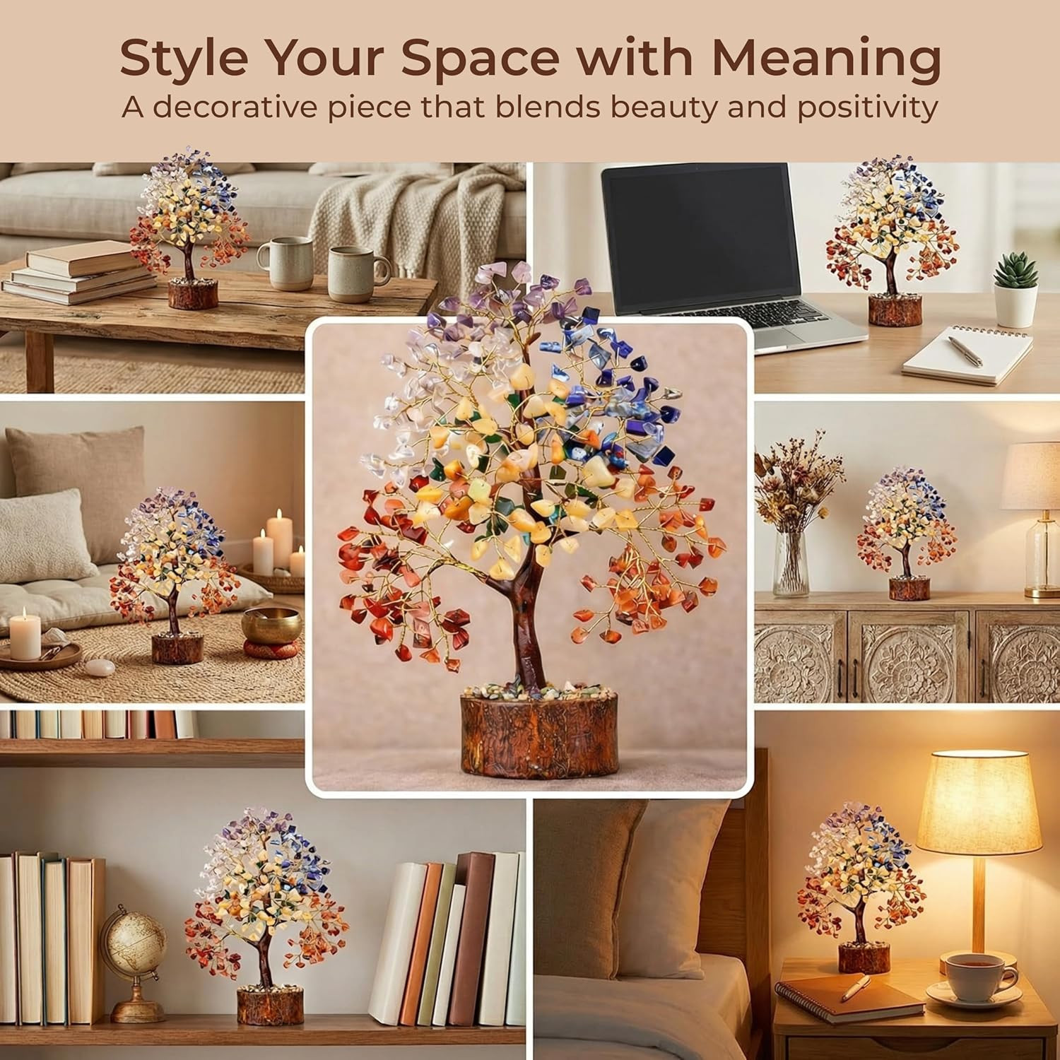 Chakra Tree of Life Birthday Gifts for Women, Mom, Sister, Friends, Handmade Hea
