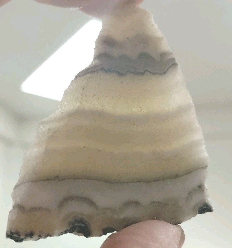 Zebra/Phantom Calcite Crystal Slab Triangle Translucent Bands Reiki Display Cab
