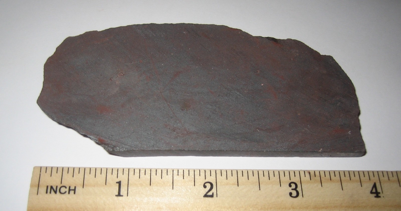 3.9″ x 1.7″ x 6mm SAW CUT NATURAL ROUGH HEMATITE CRYSTAL STONE SLAB ~ 114.4g *1