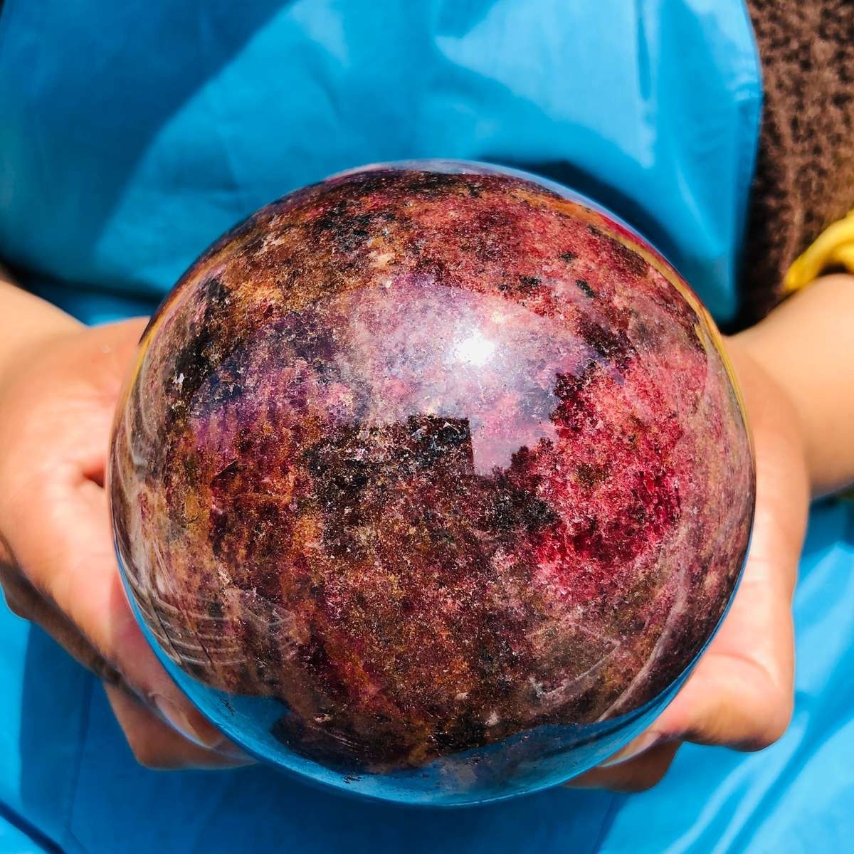 5.47LB Natural Rose Grey Crystal Ball Quartz Crystal Reiki Healing Stone 4794