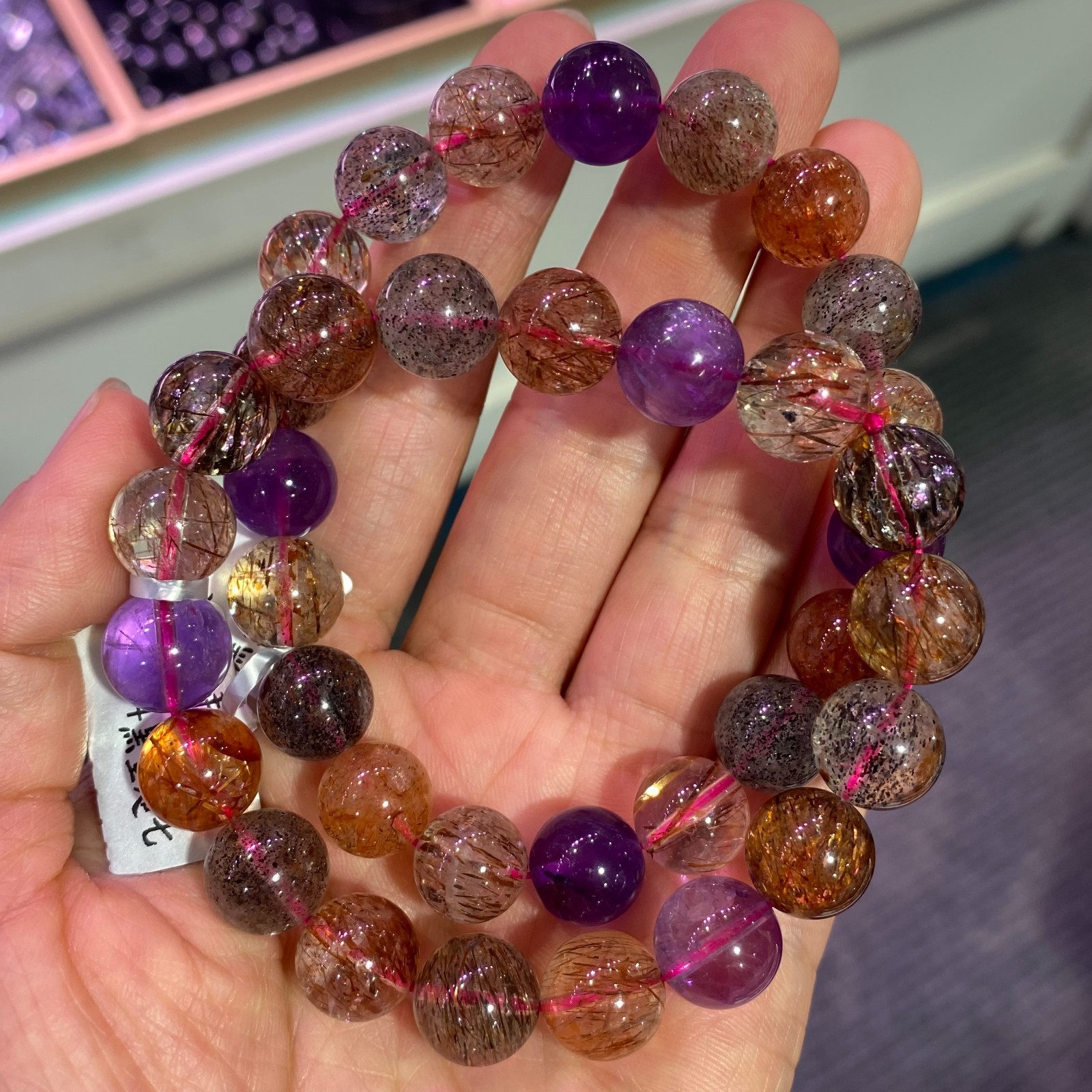 1pc 11mm quartz crystal Super seven bracelet Reiki Healing Gift random