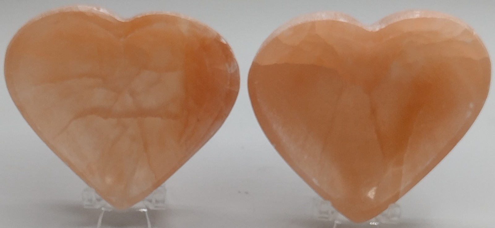 Wholesale Peach Selenite Heart 3” | Satin Spar Crystal Carving | Bulk Lots