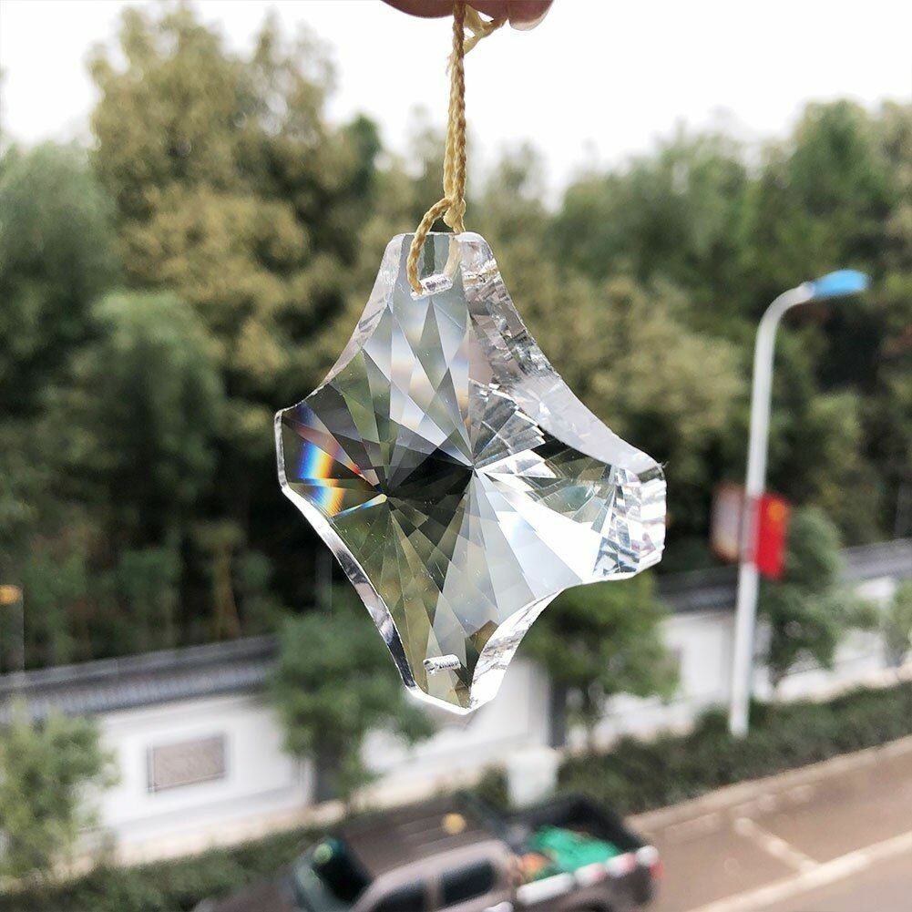 60mm Hanging Crystal Ball Clear Faceted Sphere Sun Catcher Rainbow Prism