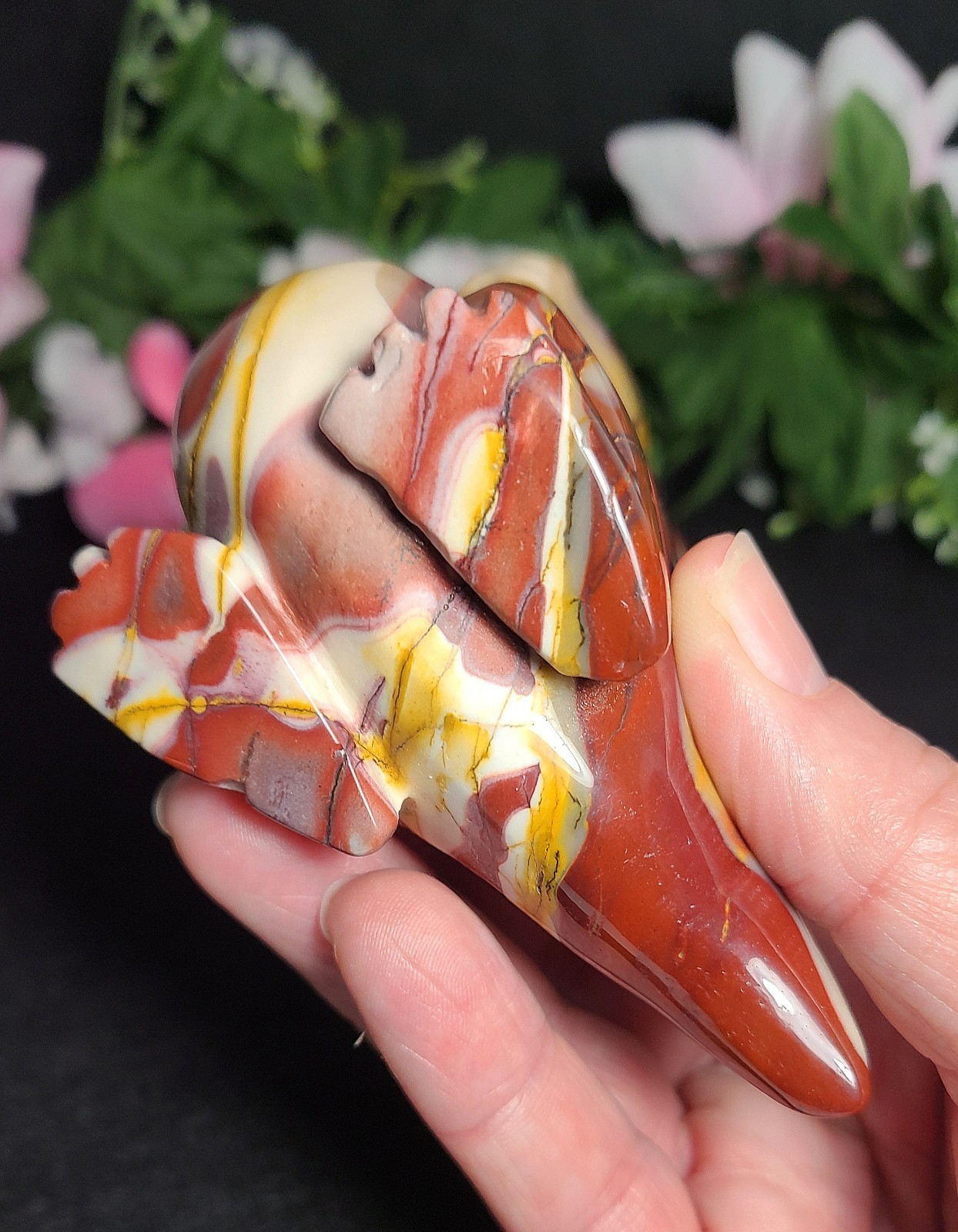 Rare Large 4″ 345g Mookaite Dragon Dinosaur Godzilla Crystal Stone Statue