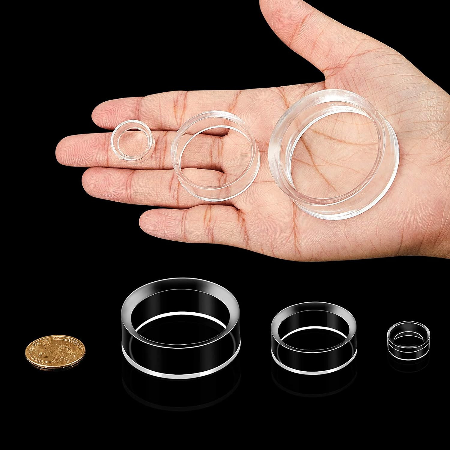 30 Pieces Crystal Sphere Stand Acrylic Sphere Holder Small Medium Large Round Ba