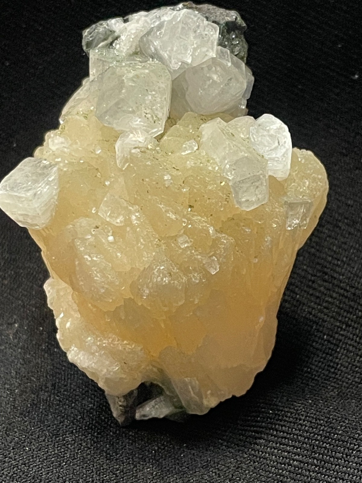 Calcite Mineral W/ Apophyllite crystal in martix stunning spiceman