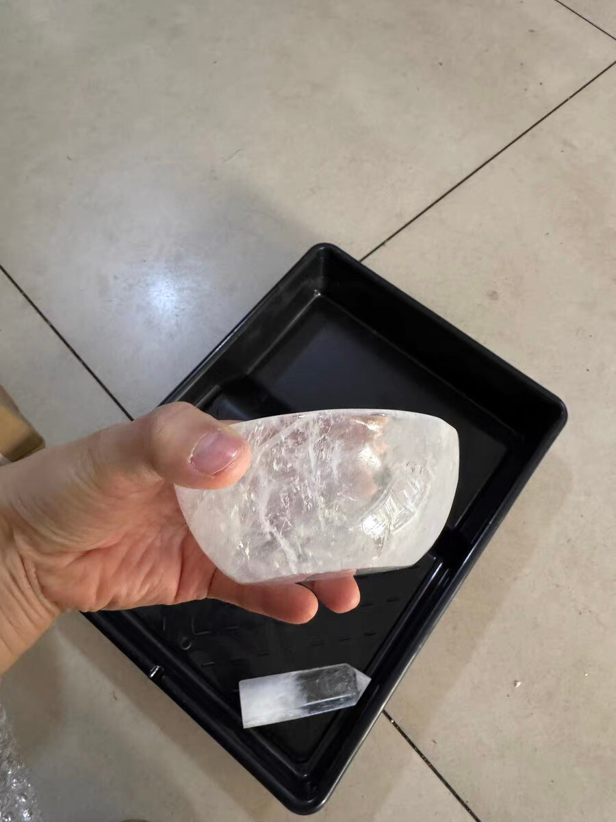 1pc Natural clear crystal quartz Carved bowl Reiki Healing Gift random 80-90mm