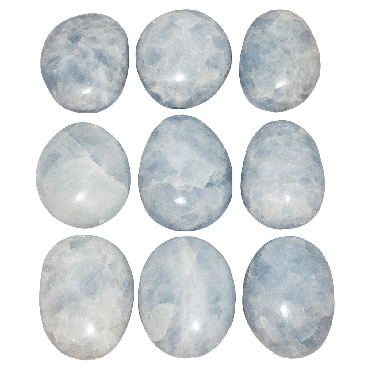 Natural Irregular Polished Palm Stone Reiki Healing Tumbled Blue Kyanite Worry