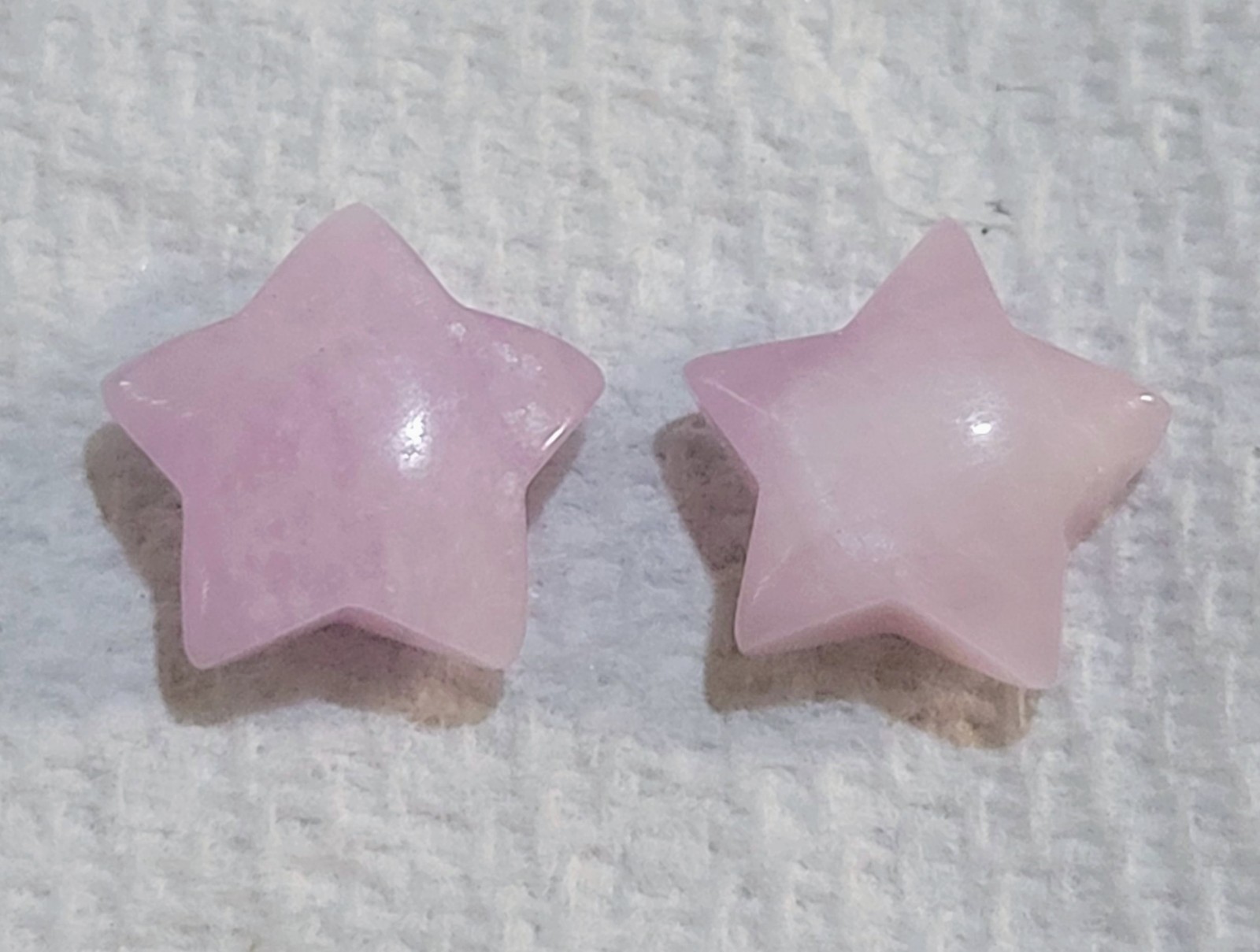 Rose Quartz Star Shaped Stones, Set Of 2, 17mm Wide