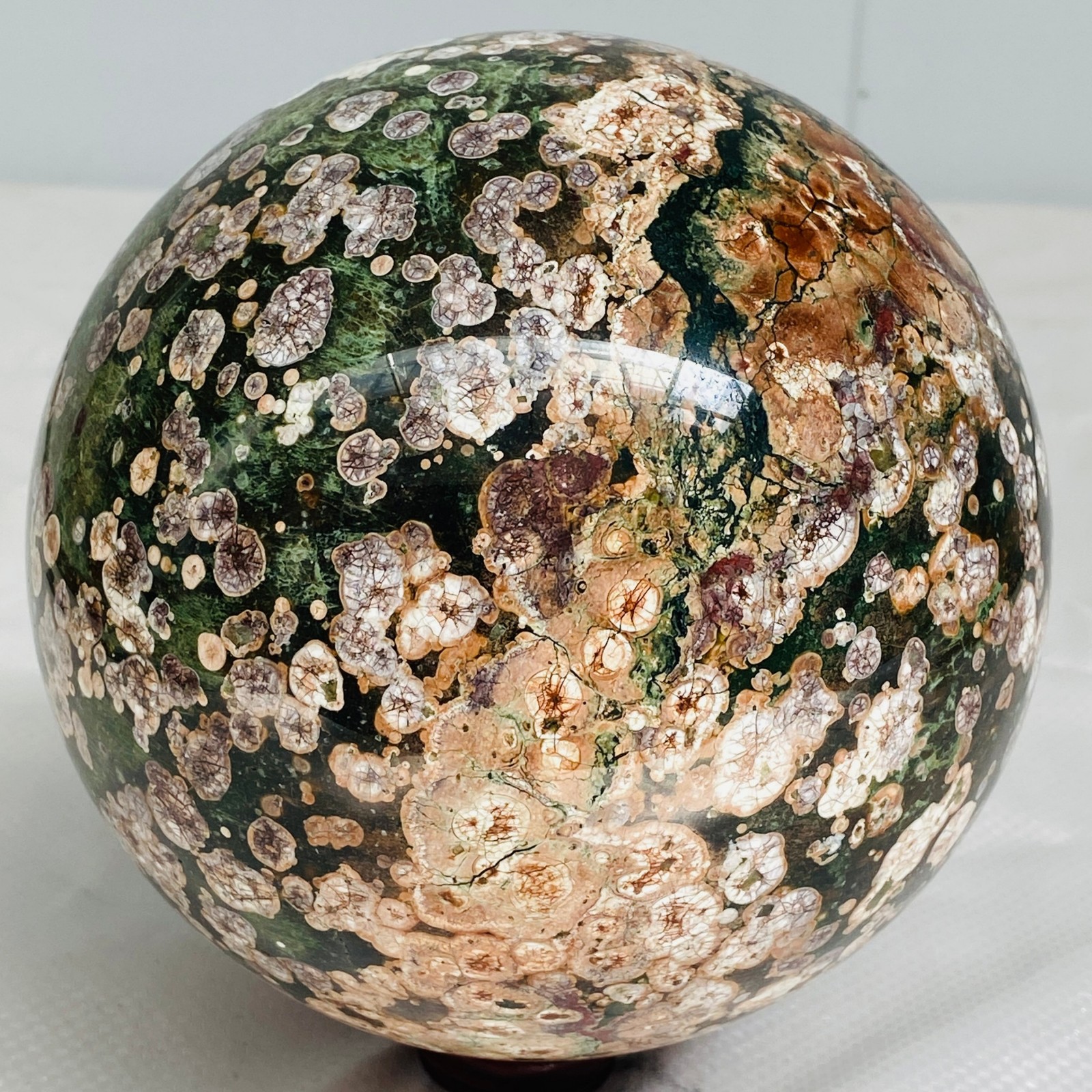 Natural Polished Pink cherry blossom agate BALL Madagascar 3880G ( 8.55LB )